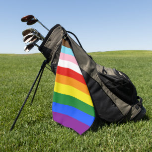 SlipperyJoe's Eleven Stripe Pride Flag blends Phil Golf Towel