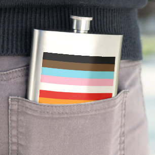 SlipperyJoe's Eleven Stripe Pride Flag blends Phil Hip Flask