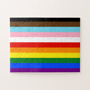 SlipperyJoe's Eleven Stripe Pride Flag blends Phil Jigsaw Puzzle