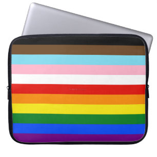 SlipperyJoe's Eleven Stripe Pride Flag blends Phil Laptop Sleeve