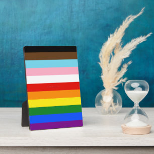 SlipperyJoe's Eleven Stripe Pride Flag blends Phil Plaque