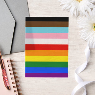 SlipperyJoe's Eleven Stripe Pride Flag blends Phil Vellum Invitations