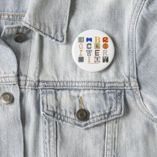 SlipperyJoe's embrace diversity cut-out letters co 6 Cm Round Badge