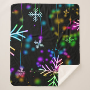 SlipperyJoe's festive lively Christmas atmosphere Sherpa Blanket