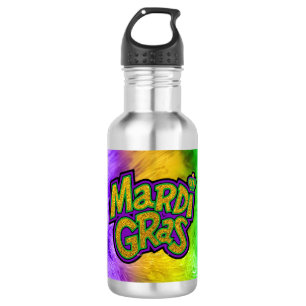 SlipperyJoe's festive Mardi Gras theme crown reinf 532 Ml Water Bottle