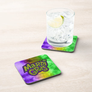SlipperyJoe's festive Mardi Gras theme crown reinf Coaster
