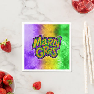 SlipperyJoe's festive Mardi Gras theme crown reinf Napkin
