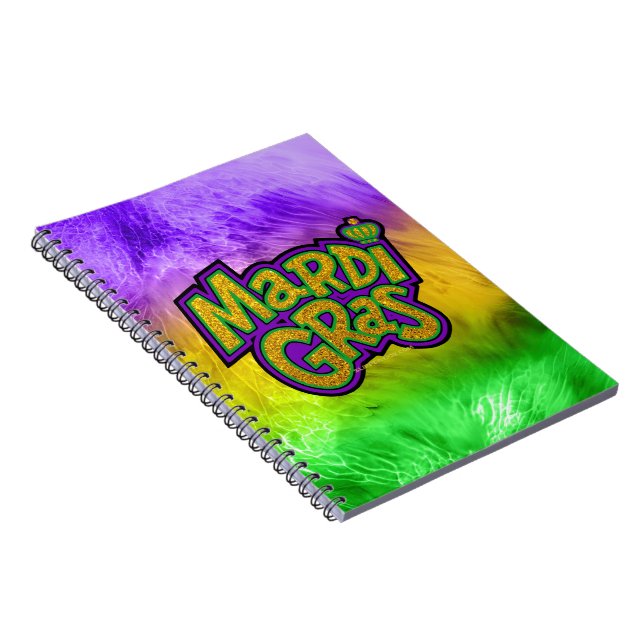 SlipperyJoe's festive Mardi Gras theme crown reinf Notebook (Right Side)