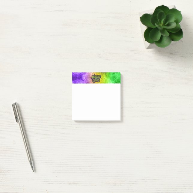 SlipperyJoe's festive Mardi Gras theme crown reinf Post-it Notes (Office)