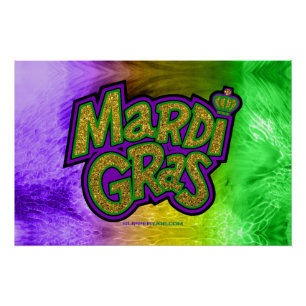 SlipperyJoe's festive Mardi Gras theme crown reinf Poster