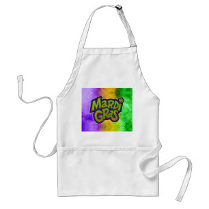 SlipperyJoe's festive Mardi Gras theme crown reinf Standard Apron