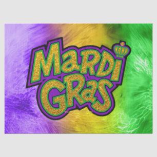 SlipperyJoe's festive Mardi Gras theme crown reinf Tissue Paper