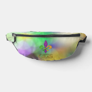 SlipperyJoe's festive Mardi Gras themed purple gre Bum Bags
