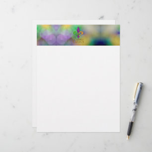 SlipperyJoe's festive Mardi Gras themed purple gre Custom Letterhead