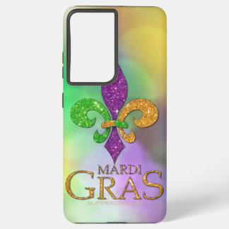 SlipperyJoe's festive Mardi Gras themed purple gre Samsung Galaxy Case