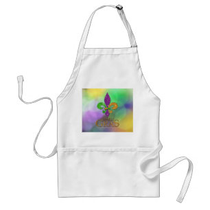 SlipperyJoe's festive Mardi Gras themed purple gre Standard Apron