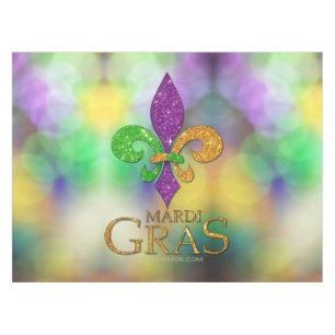 SlipperyJoe's festive Mardi Gras themed purple gre Tablecloth