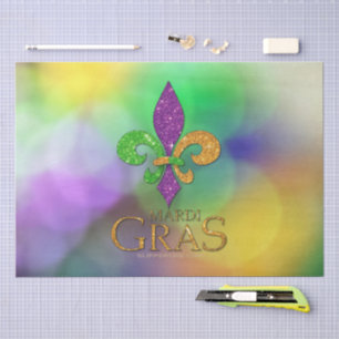 SlipperyJoe's festive Mardi Gras themed purple gre Tissue Paper