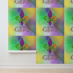 SlipperyJoe's festive Mardi Gras themed purple gre Wallpaper