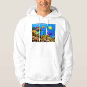 SlipperyJoe's Fish Pride tropical green blue purpl Hoodie