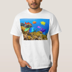 SlipperyJoe's Fish Pride tropical green blue purpl T-Shirt