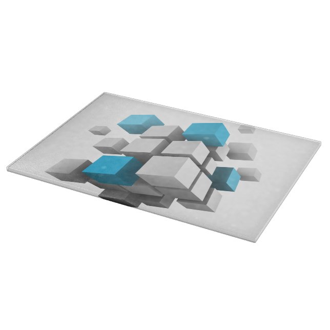 SlipperyJoe's floating cluster of cubes size varie Cutting Board (Corner)