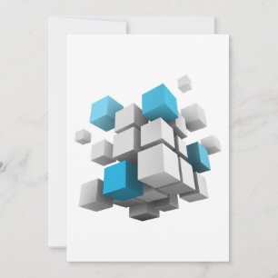 SlipperyJoe's floating cluster of cubes size varie Holiday Card