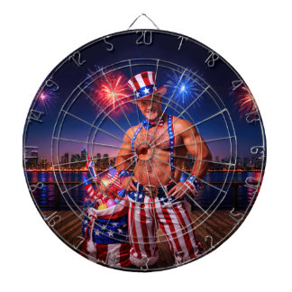 SlipperyJoe's Fourth of July celebration bare hair Dartboard