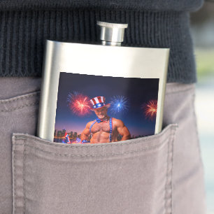 SlipperyJoe's Fourth of July celebration bare hair Hip Flask