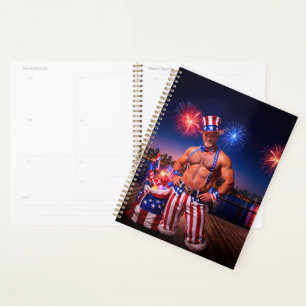 SlipperyJoe's Fourth of July celebration bare hair Planner