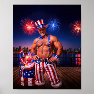 SlipperyJoe's Fourth of July celebration bare hair Poster