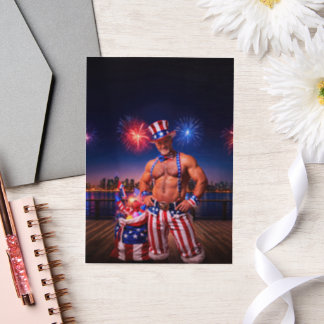 SlipperyJoe's Fourth of July celebration bare hair Vellum Invitations