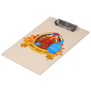SlipperyJoe's fun cartoon-style Thanksgiving desig Clipboard