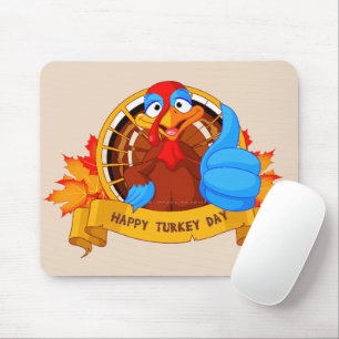 SlipperyJoe's fun cartoon-style Thanksgiving desig Mouse Pad