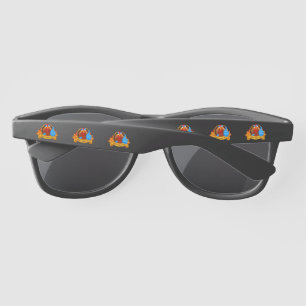 SlipperyJoe's fun cartoon-style Thanksgiving desig Sunglasses
