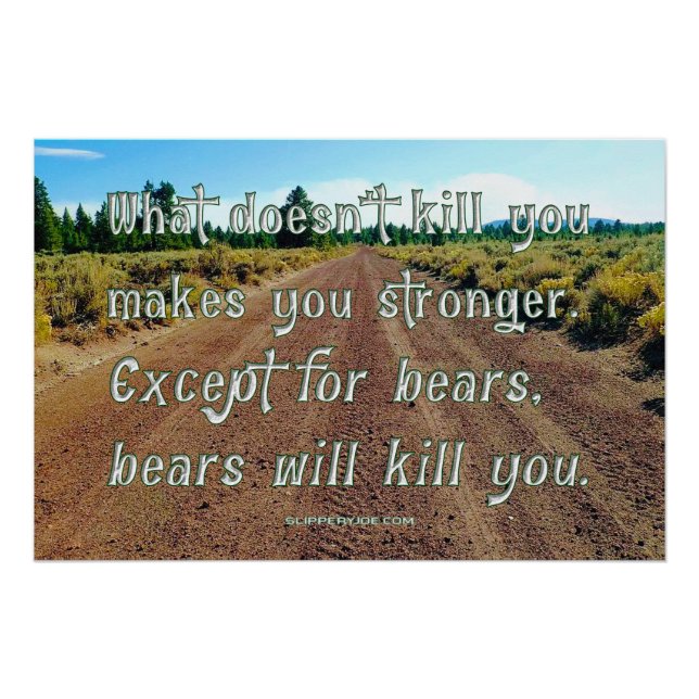 SlipperyJoe's funny saying dirt road gravel forest Poster (Front)