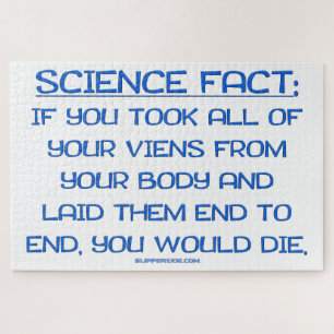 SlipperyJoe's funny saying science fact blue artis Jigsaw Puzzle