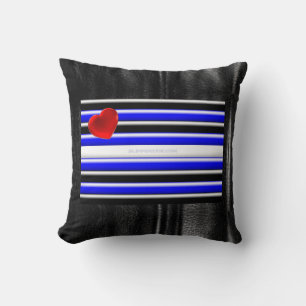 SlipperyJoe's Gay Leather Pride flag black royal b Cushion