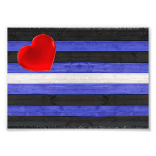 SlipperyJoe's Gay Leather Pride flag black royal b Photo Print