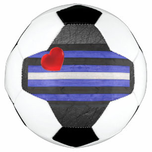 SlipperyJoe's Gay Leather Pride flag black royal b Soccer Ball