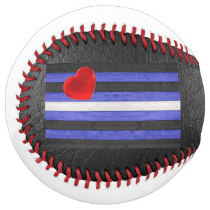 SlipperyJoe's Gay Leather Pride flag black royal b Softball