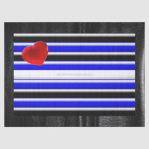 SlipperyJoe's Gay Leather Pride flag black royal b Tissue Paper