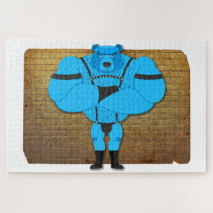 SlipperyJoe's gay muscle bear cartoon thong leathe Jigsaw Puzzle