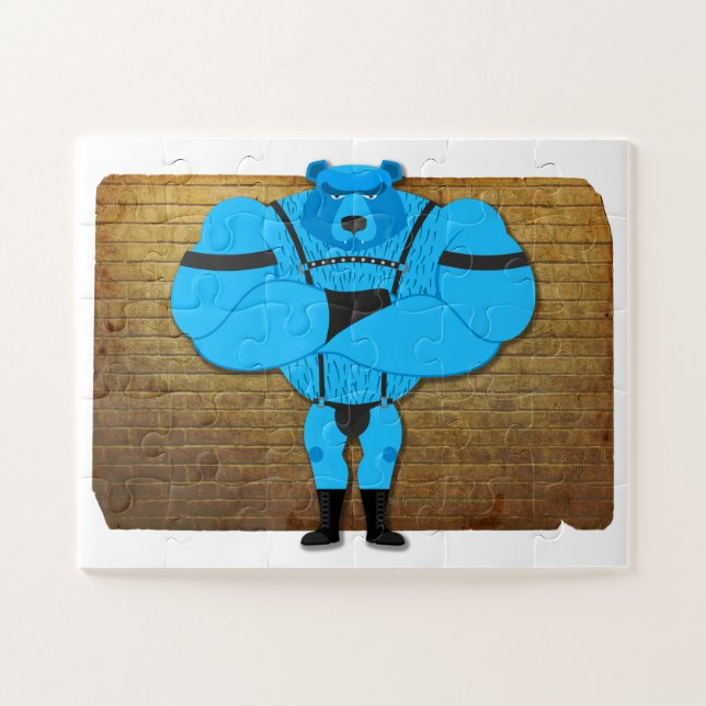 SlipperyJoe's gay muscle bear cartoon thong leathe Jigsaw Puzzle (Horizontal)