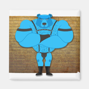 SlipperyJoe's gay muscle bear cartoon thong leathe Magnet