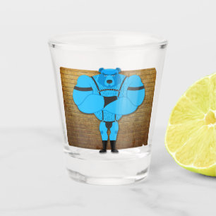 SlipperyJoe's gay muscle bear cartoon thong leathe Shot Glass
