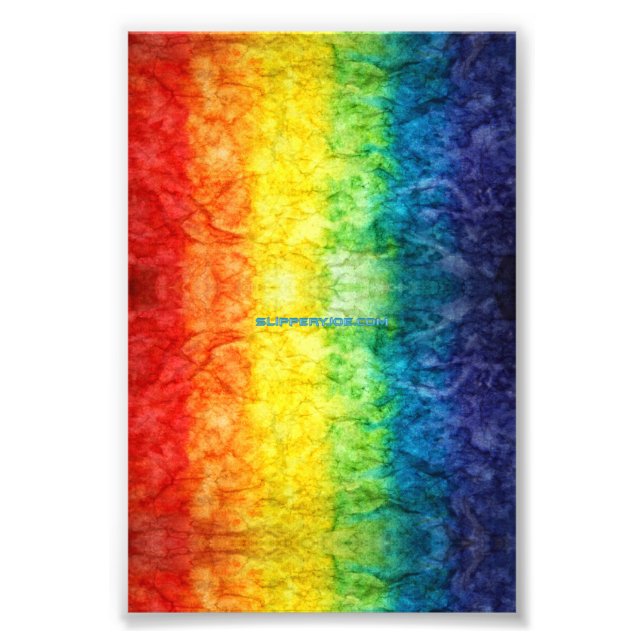 SlipperyJoe's gay pride flag rainbow colours tie-d Photo Print (Front)