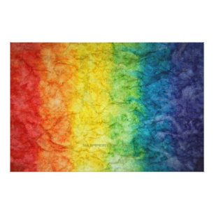 SlipperyJoe's gay pride flag rainbow colours tie-d Poster