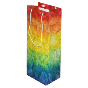 SlipperyJoe's gay pride flag rainbow colours tie-d Wine Gift Bag