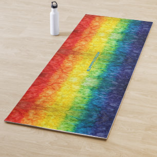 SlipperyJoe's gay pride flag rainbow colours tie-d Yoga Mat